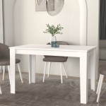 Τραπέζι Darlen Megapap χρώμα λευκό 125x72x74εκ.