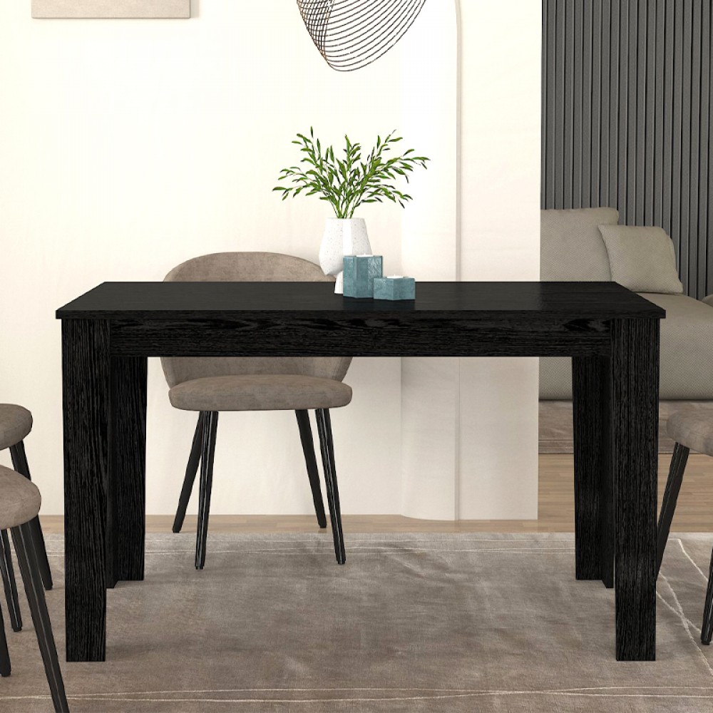 Τραπέζι Darlen Megapap χρώμα sencron black 125x72x74εκ.