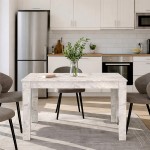 Τραπέζι Darlen Megapap χρώμα λευκό εφέ μαρμάρου 125x72x74εκ.