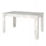 Τραπέζι Darlen Megapap χρώμα λευκό εφέ μαρμάρου 125x72x74εκ.