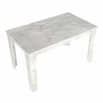 Τραπέζι Darlen Megapap χρώμα λευκό εφέ μαρμάρου 125x72x74εκ.