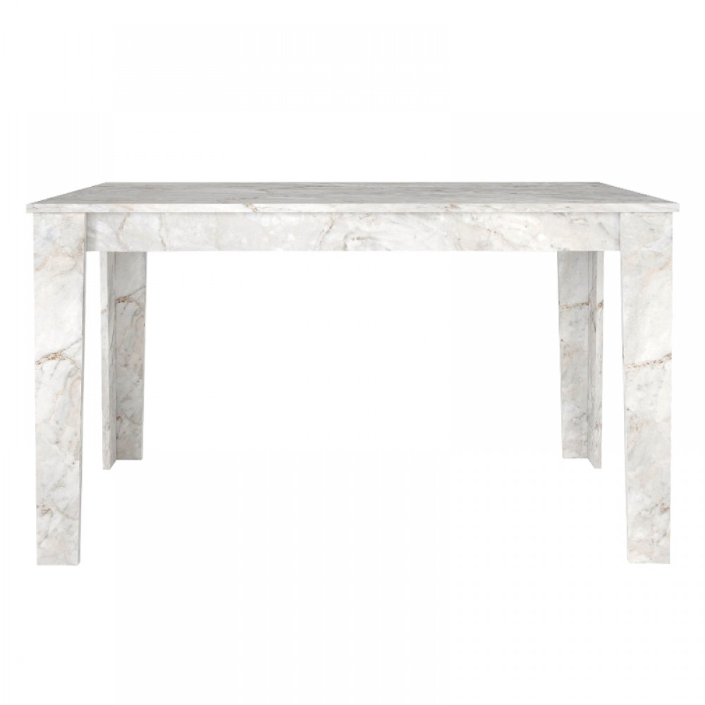 Τραπέζι Darlen Megapap χρώμα λευκό εφέ μαρμάρου 125x72x74εκ.