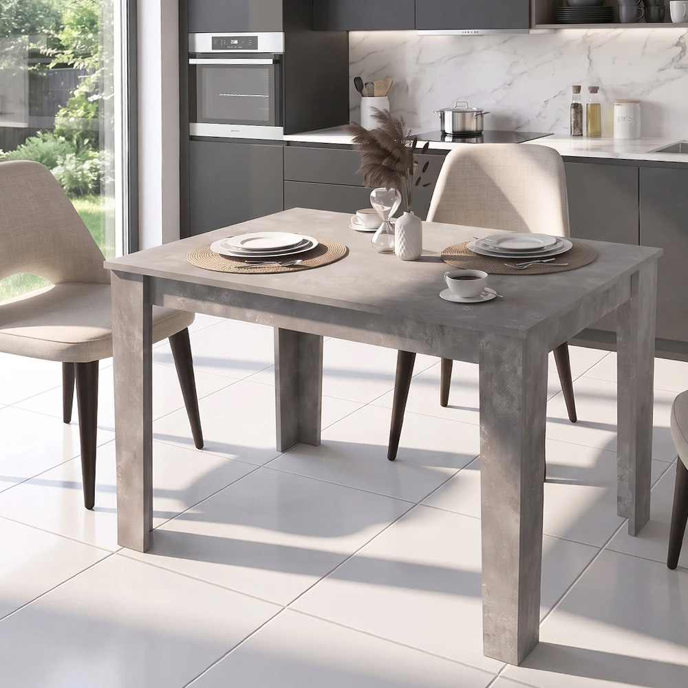 Τραπέζι Darlen Megapap χρώμα γκρι σκυροδέματος 125x72x74εκ.