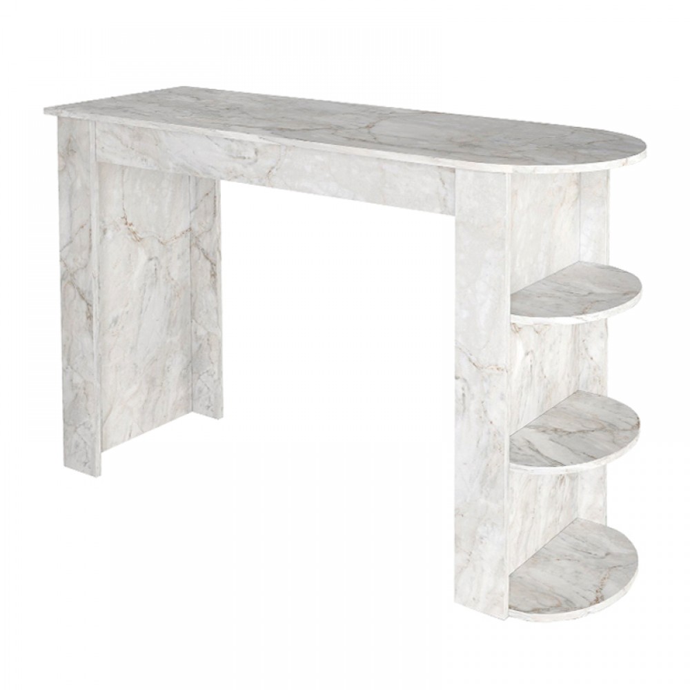 Τραπέζι μπαρ Vigne Megapap χρώμα λευκό εφέ μαρμάρου 150x51,6x101,8εκ.