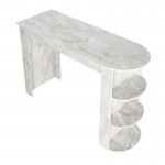 Τραπέζι μπαρ Vigne Megapap χρώμα λευκό εφέ μαρμάρου 150x51,6x101,8εκ.