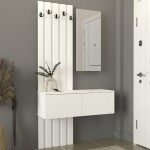 Έπιπλο εισόδου Kanso Megapap χρώμα λευκό 100x35x196,7εκ.