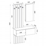 Έπιπλο εισόδου Kanso Megapap χρώμα λευκό 100x35x196,7εκ.