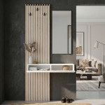 Έπιπλο εισόδου Elois Megapap χρώμα λευκό - sepet oak 96,6x26,8x195,5εκ.
