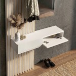 Έπιπλο εισόδου Elois Megapap χρώμα λευκό - sepet oak 96,6x26,8x195,5εκ.