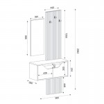 Έπιπλο εισόδου Naro Megapap χρώμα λευκό - sepet oak 90x35x204,2εκ.