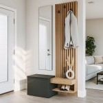 Έπιπλο εισόδου Dumont Megapap χρώμα ανθρακί - sepet oak 104,8x35x198εκ.