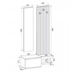 Έπιπλο εισόδου Dumont Megapap χρώμα ανθρακί - sepet oak 104,8x35x198εκ.