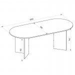 Τραπέζι Cortado Megapap χρώμα sencron black 200x90x74εκ.