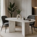 Τραπέζι Cortado Megapap χρώμα λευκό εφέ μαρμάρου 138x80x75εκ.