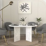 Τραπέζι Cortado Megapap χρώμα λευκό εφέ μαρμάρου 138x80x75εκ.