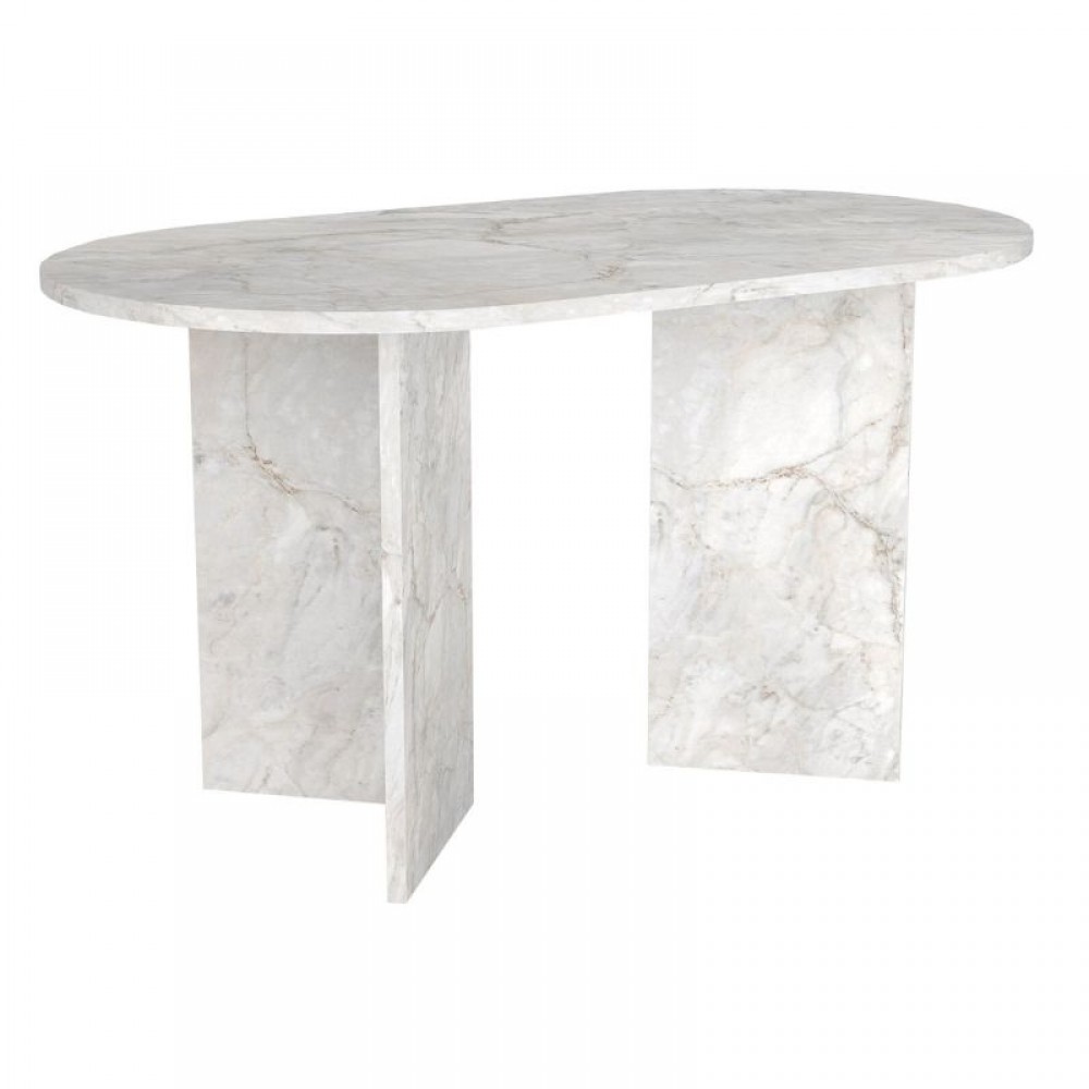 Τραπέζι Cortado Megapap χρώμα λευκό εφέ μαρμάρου 138x80x75εκ.