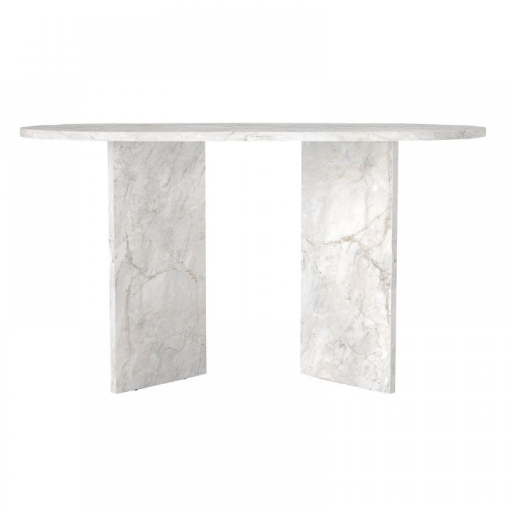 Τραπέζι Cortado Megapap χρώμα λευκό εφέ μαρμάρου 138x80x75εκ.