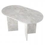Τραπέζι Cortado Megapap χρώμα λευκό εφέ μαρμάρου 138x80x75εκ.