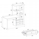 Γραφείο εργασίας Mantra Megapap χρώμα λευκό 150x60x152εκ.