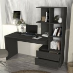 Γραφείο εργασίας Mantra Megapap χρώμα ανθρακί 150x60x152εκ.