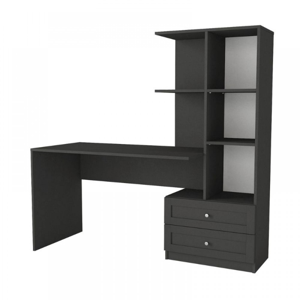 Γραφείο εργασίας Mantra Megapap χρώμα ανθρακί 150x60x152εκ.