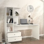 Γραφείο εργασίας Mantra Megapap χρώμα λευκό 150x60x152εκ.