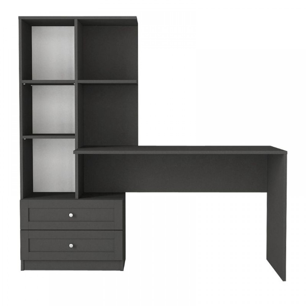 Γραφείο εργασίας Mantra Megapap χρώμα ανθρακί 150x60x152εκ.