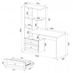 Γραφείο εργασίας Mantra Megapap χρώμα ανθρακί 150x60x152εκ.