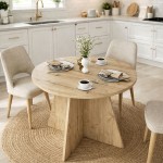 Τραπέζι Tailor Megapap χρώμα sapphire oak Ø100x75,7εκ.