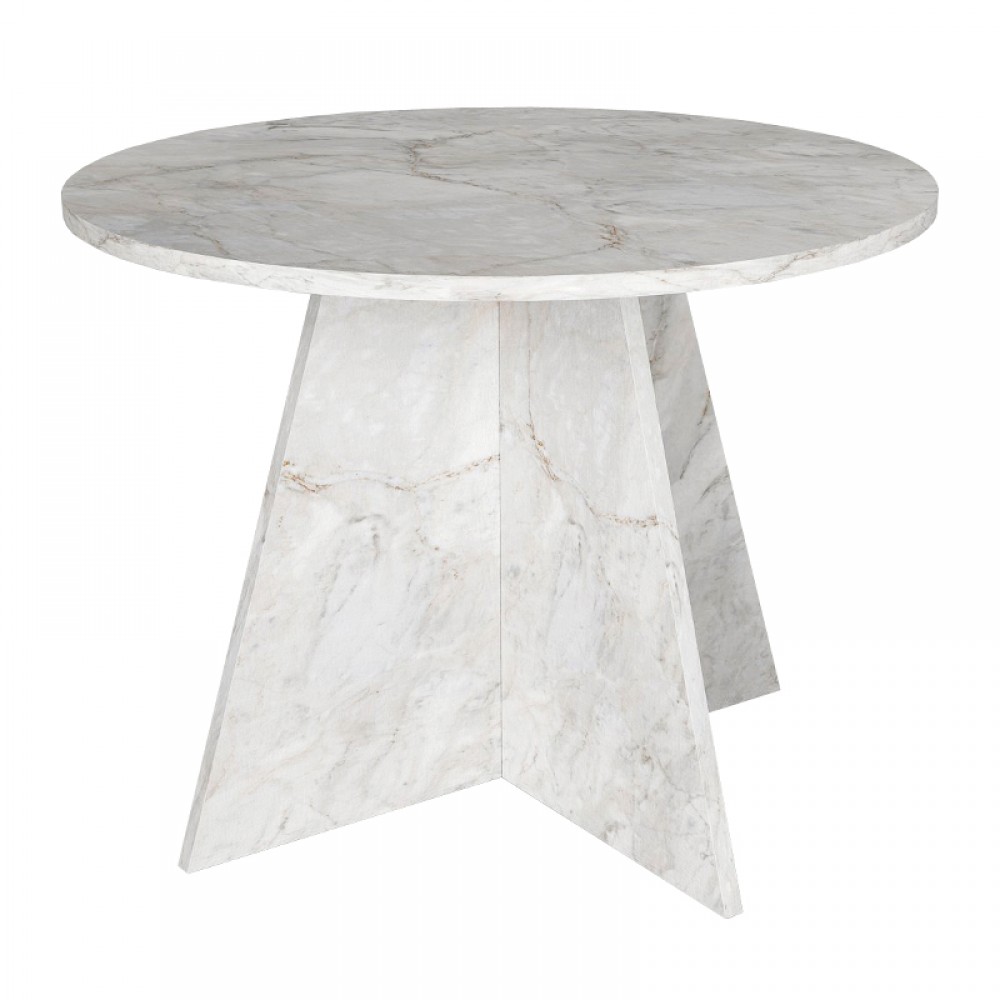 Τραπέζι Tailor Megapap χρώμα λευκό εφέ μαρμάρου Ø100x75,7εκ.