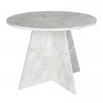 Τραπέζι Tailor Megapap χρώμα λευκό εφέ μαρμάρου Ø100x75,7εκ.