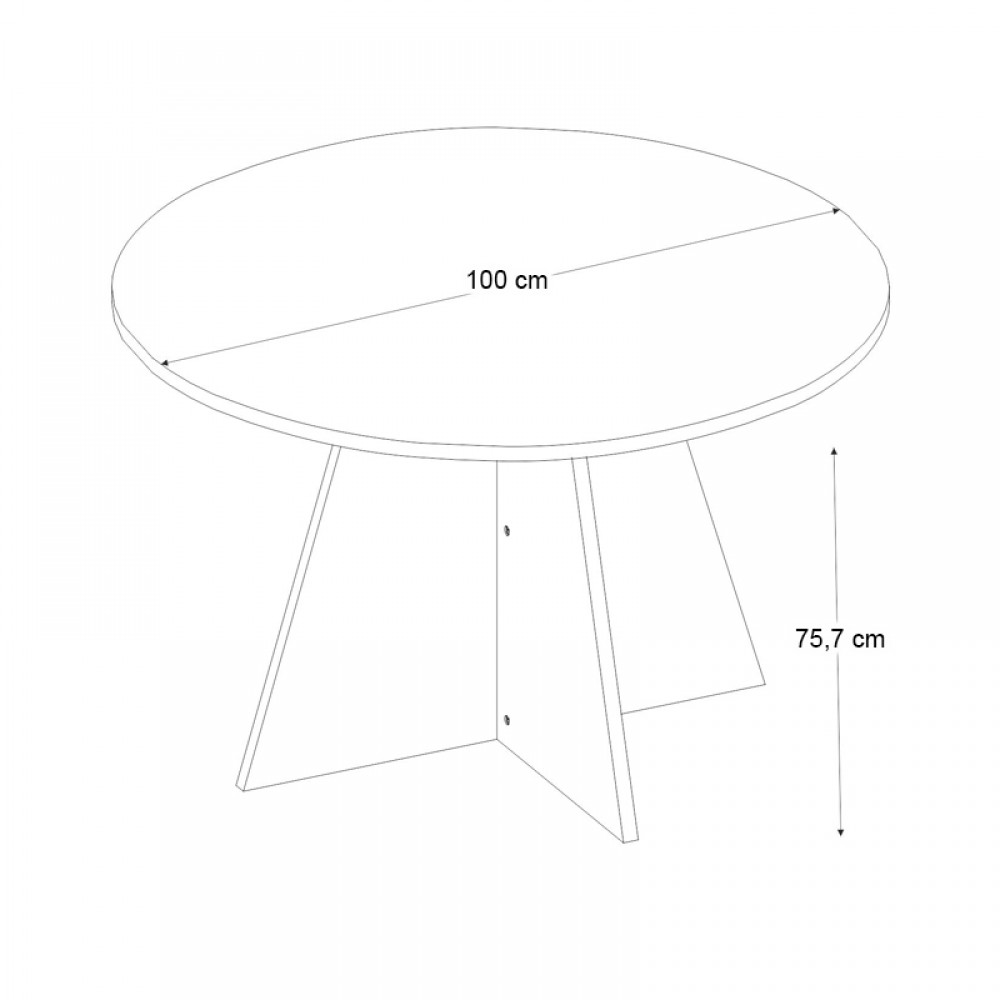 Τραπέζι Tailor Megapap χρώμα sencron black Ø100x75,7εκ.