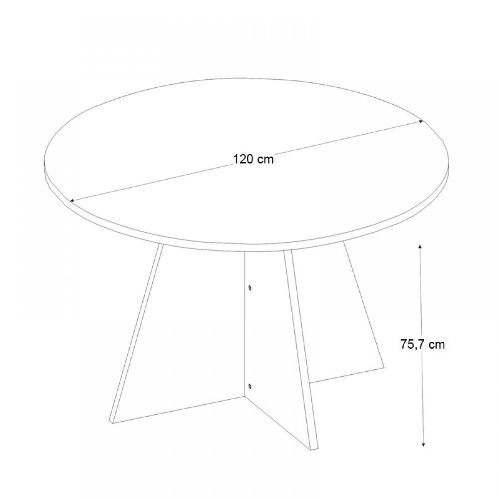 Τραπέζι Tailor Megapap χρώμα sapphire oak Ø120x75,7εκ.