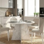 Τραπέζι Tailor Megapap χρώμα λευκό εφέ μαρμάρου Ø120x75,7εκ.