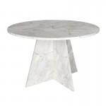 Τραπέζι Tailor Megapap χρώμα λευκό εφέ μαρμάρου Ø120x75,7εκ.
