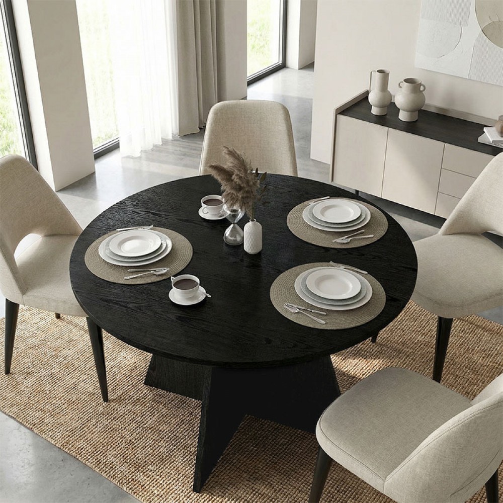 Τραπέζι Tailor Megapap χρώμα sencron black Ø120x75,7εκ.