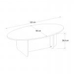 Τραπεζάκι σαλονιού Ravey Megapap χρώμα travertine 120x60x39,6εκ.