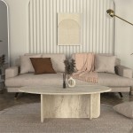 Τραπεζάκι σαλονιού Ravey Megapap χρώμα travertine 120x60x39,6εκ.