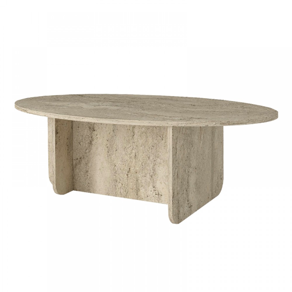 Τραπεζάκι σαλονιού Ravey Megapap χρώμα travertine 120x60x39,6εκ.