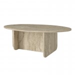 Τραπεζάκι σαλονιού Ravey Megapap χρώμα travertine 120x60x39,6εκ.