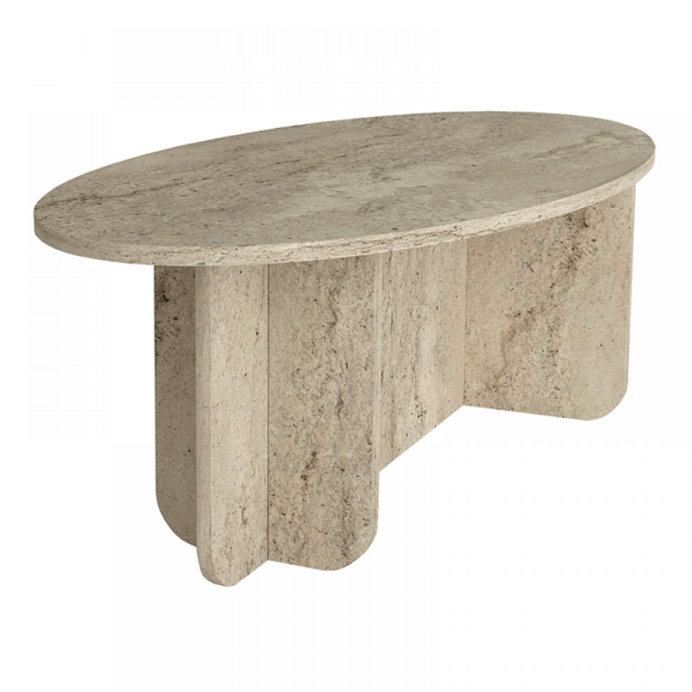 Τραπεζάκι σαλονιού Ravey Megapap χρώμα travertine 120x60x39,6εκ.