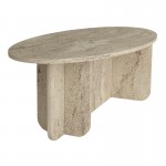 Τραπεζάκι σαλονιού Ravey Megapap χρώμα travertine 120x60x39,6εκ.