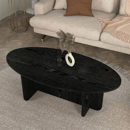Τραπεζάκι σαλονιού Ravey Megapap χρώμα sencron black 120x60x39,8εκ.