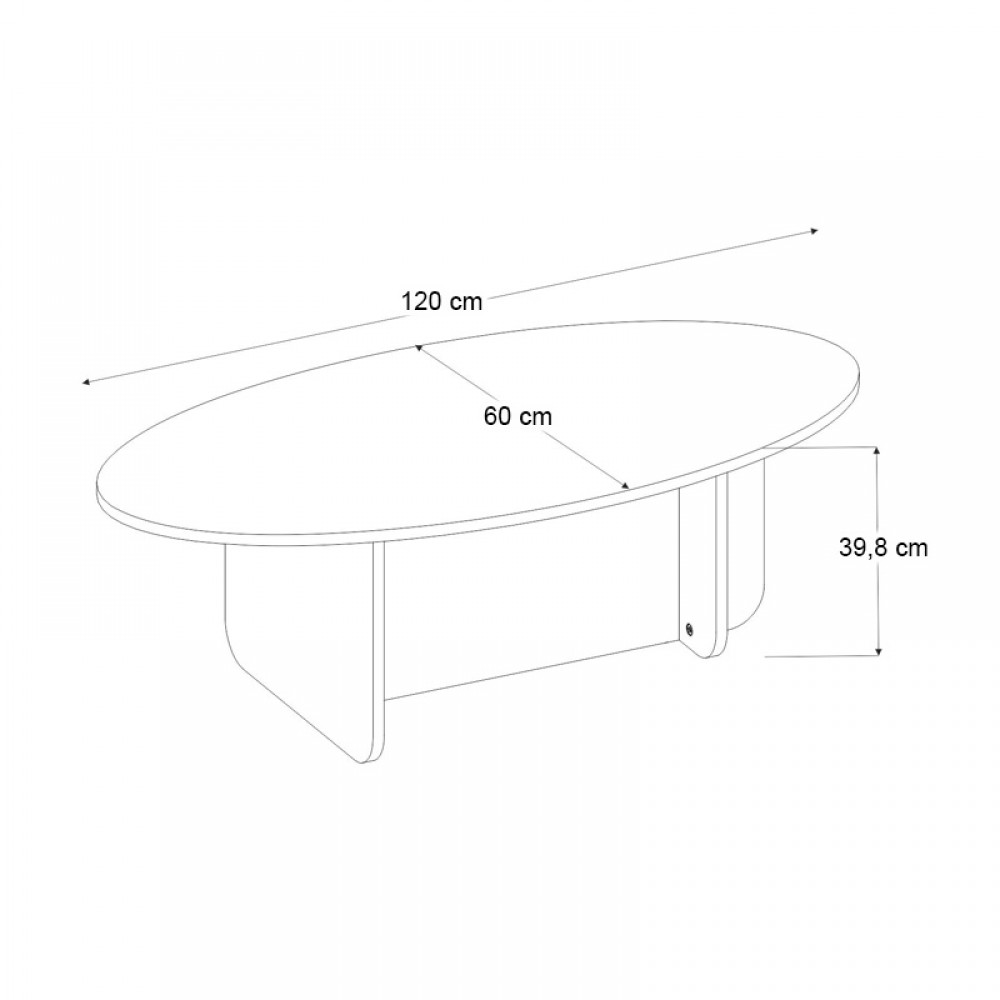 Τραπεζάκι σαλονιού Ravey Megapap χρώμα sencron black 120x60x39,8εκ.