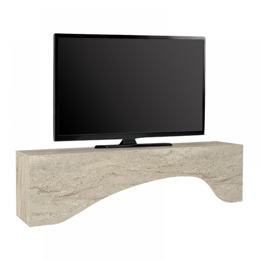 Έπιπλο τηλεόρασης Mara Megapap με LED χρώμα travertine 150x31,4x40εκ.