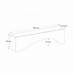 Έπιπλο τηλεόρασης Mara Megapap με LED χρώμα travertine 150x31,4x40εκ.