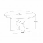 Τραπεζάκι σαλονιού Mara Megapap χρώμα travertine Ø75x36,8εκ.