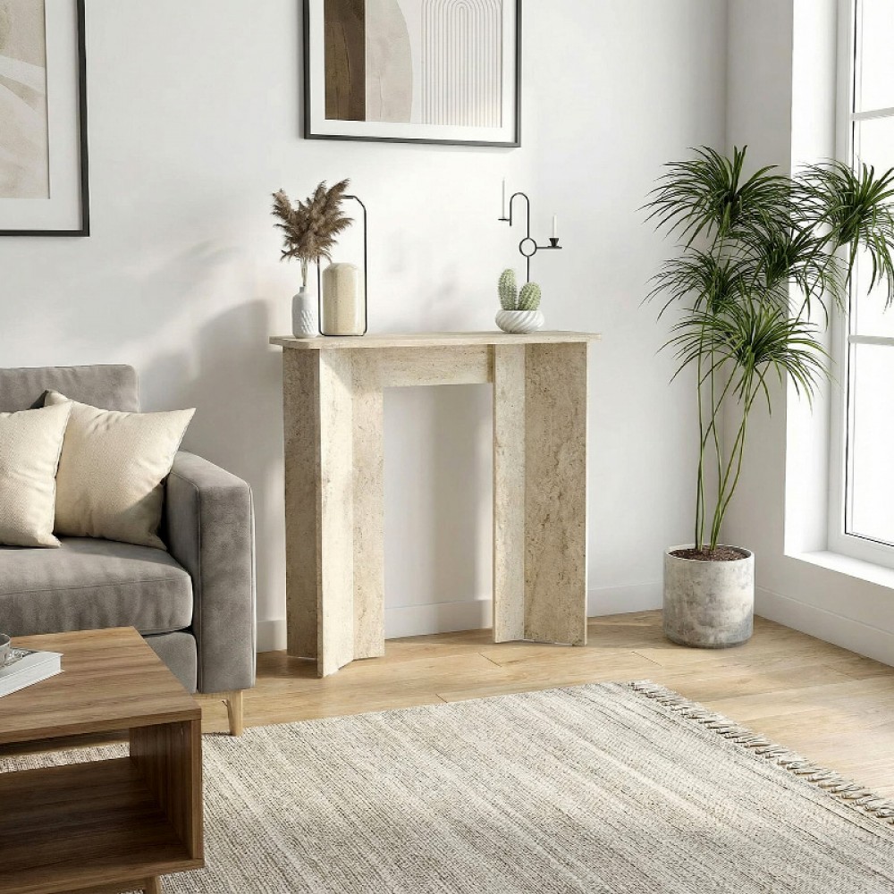 Κονσόλα Mara Megapap χρώμα travertine 90x29,6x91,8εκ.