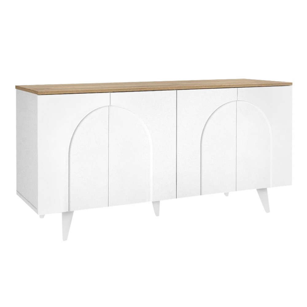 Μπουφές Bono Megapap χρώμα λευκό - sepet oak 150x45x74,6εκ.