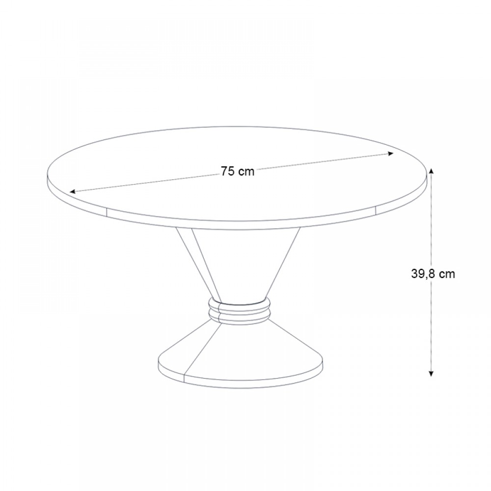 Τραπεζάκι σαλονιού Lepper Megapap χρώμα travertine - sandstone Ø75x39,8εκ.